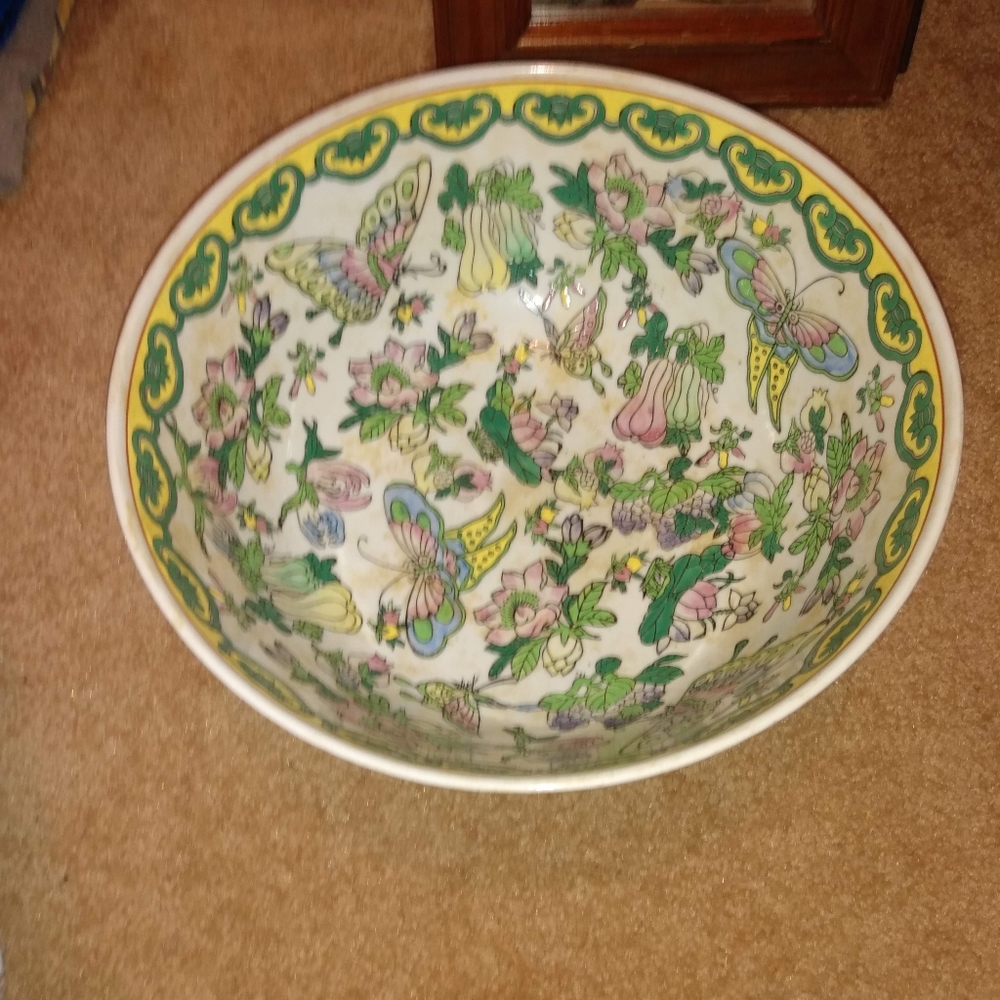 Vintage rare hand painted ceramic bowl